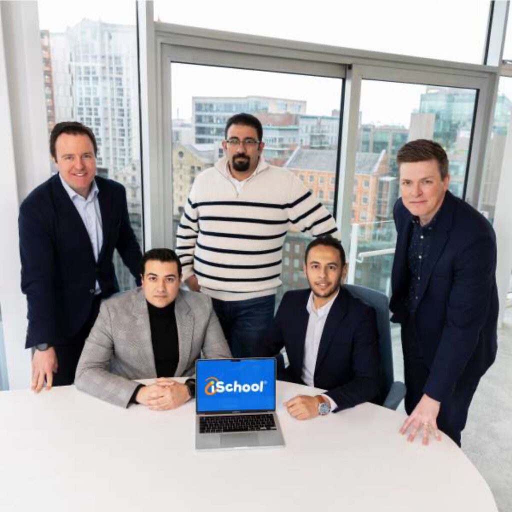 iSchool founders and team following Venturewave Capital funding announcement