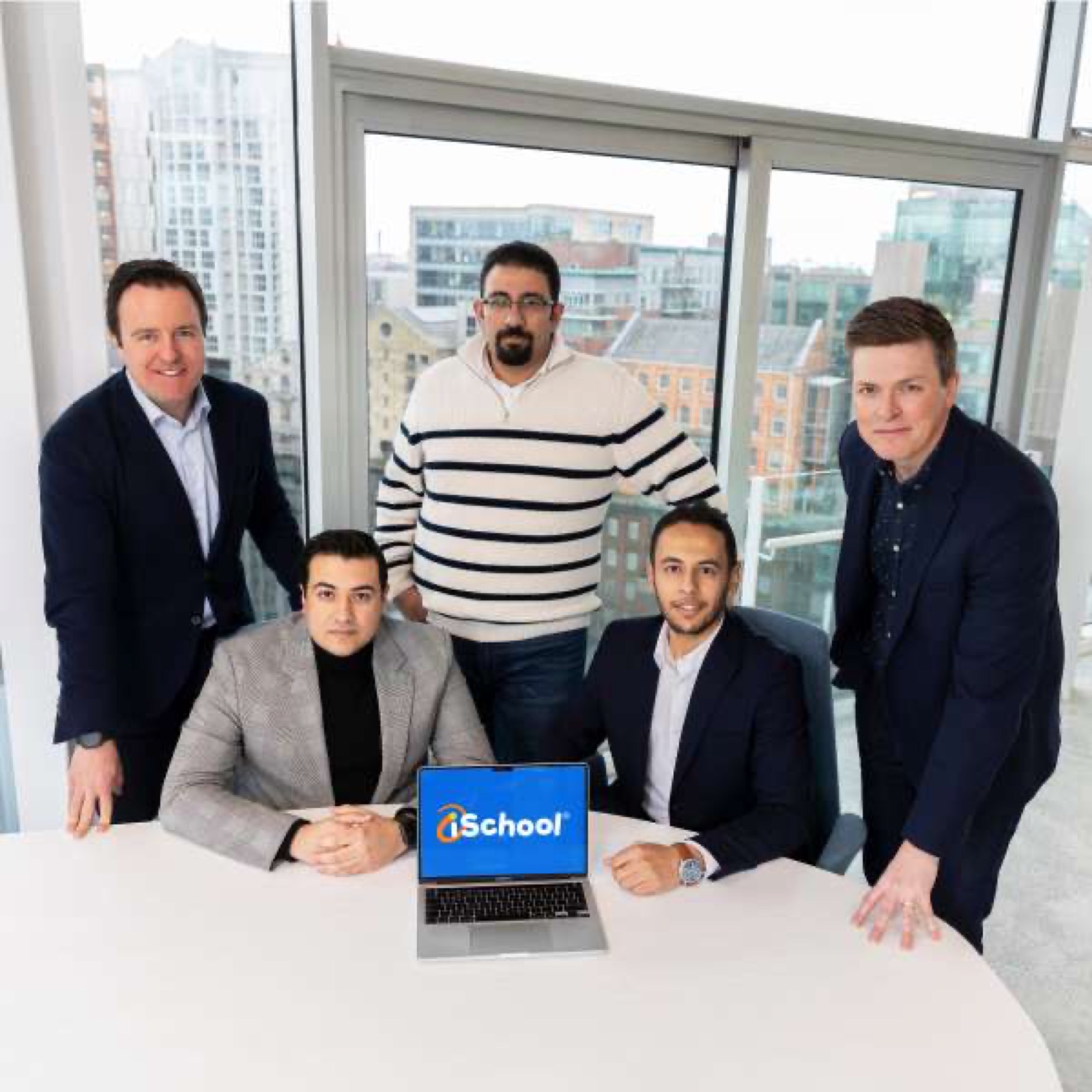 iSchool founders and team following Venturewave Capital funding announcement