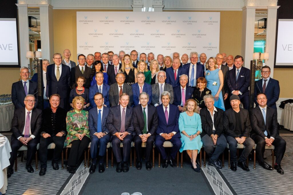 John Kerry receiving the Impact Ireland Award 2024 at Venturewave Capital’s Global Advisory Council gathering